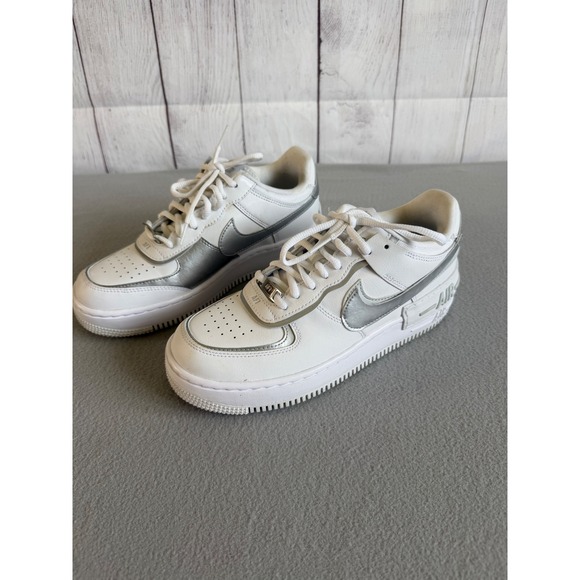Nike Shoes - Nike Air Force 1 Shadow White Metallic Silver Sneakers CI0919-119 Womens 8.5